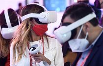 Visitors enter the metaverse at MWC 2022