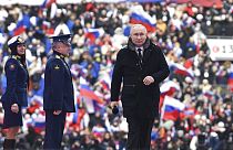 Vladímir Putin se da un baño de masas en Moscú, Rusia