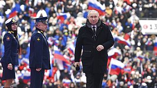 Vladímir Putin se da un baño de masas en Moscú, Rusia