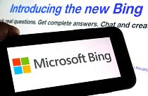 The Microsoft Bing logo and the website's page are shown in this photo taken in New York on Tuesday, Feb. 7, 2023.