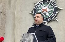 File photo of Police Service of Northern Ireland (PSNI) Detective Chief Inspector John Caldwell speaking on Nov. 17, 2020 in Belfast. 