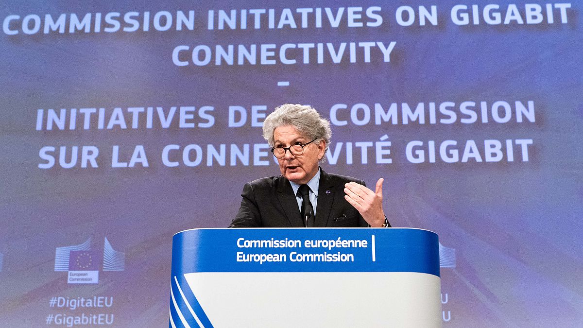 Le Commissaire européen en charge du Marché intérieur, Thierry Breton, présente ses propositions sur le financement de la 5G et de la fibre