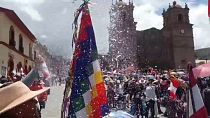 الاحتجاج خلال الكرنفال في البيرو 