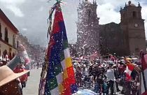 الاحتجاج خلال الكرنفال في البيرو 
