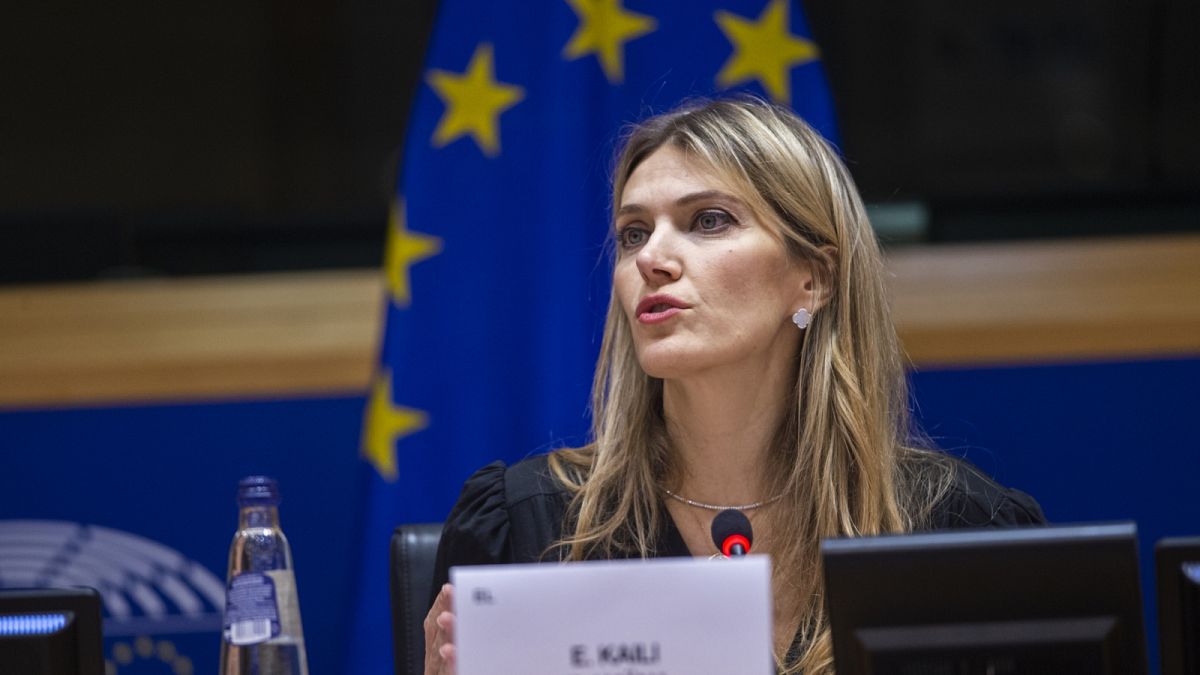 Eva Kaili, még EP-alelnökként, tavaly decemberben Brüsszelben