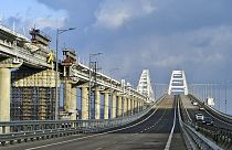 El puente de Kerch que une Crimea con Rusia, 23/2/2023