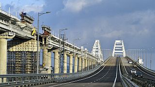 El puente de Kerch que une Crimea con Rusia, 23/2/2023