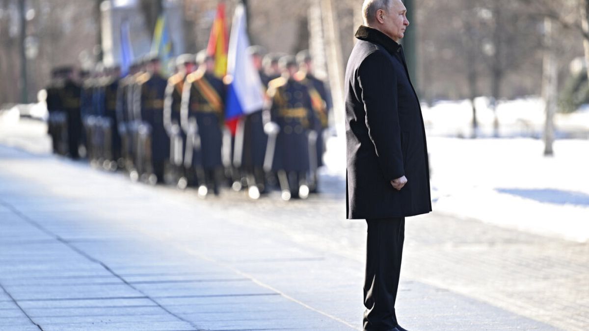Putin durante cerimónia do Dia do Defensor da Pátria