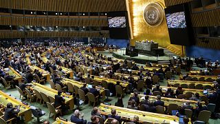 Le siège de l'Assemblée générale de l'ONU à New York, le 23 février 2023