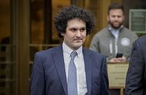 FTX founder Sam Bankman-Fried leaves Manhattan federal court in New York, Thursday, February 16, 2023.
