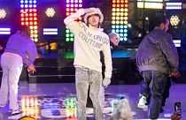 J-Hope (Jung Ho-seok) performs in Times Square for the New Year's Eve celebration, Saturday, Dec. 31, 2022, in New York. 