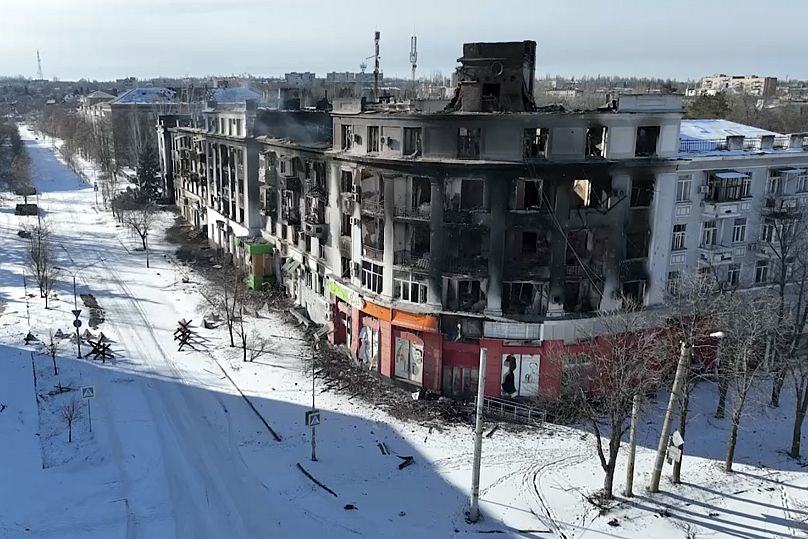 Ukrayna'nın Bahmut şehrinden bir görüntü.