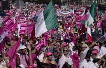Des manifestants sur le Zocalo, au coeur de Mexico