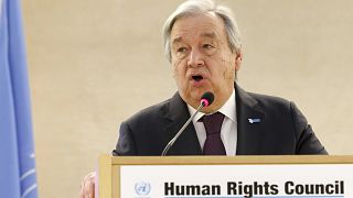 Le secrétaire général de l'ONU, Antonio Guterres, à Genève, en Suisse, lundi 27 février 2023.
