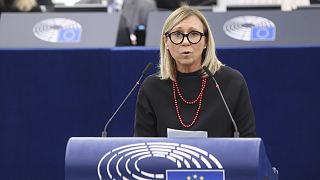 Italian MEP Stefania Zambelli  at the European Parliament on November 11, 2022. 