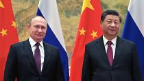 الرئيسان الروسي فلاديمير بوتين والصيني شي جين بينغ خلال لقاء لهما في بكين في شباط-فبراير 2022