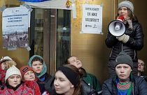 Greta Thunberg se unió a las protestas contra los aerogeneradores construidos en tierras utilizadas por indígenas sami de Noruega.