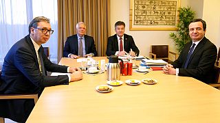 Kosova Başbakanı Kurti, Sırbistan Cumhurbaşkanı Vucic, AB Temsilcisi Borrell