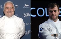 The Michelin guide has shocked the culinary world by stripping two top chefs - (Guy Savoy, L, Christopher Coutanceau, R) -  of coveted stars 