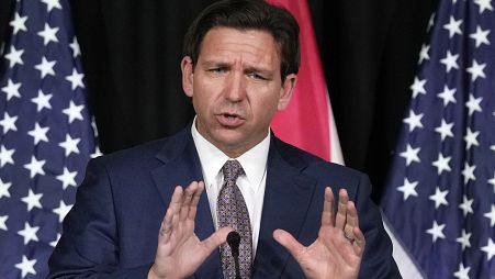 Florida Gov. Ron DeSantis speaks as he announces a proposal for Digital Bill of Rights, Wednesday, Feb. 15, 2023, at Palm Beach Atlantic University in West Palm Beach, Fla. 