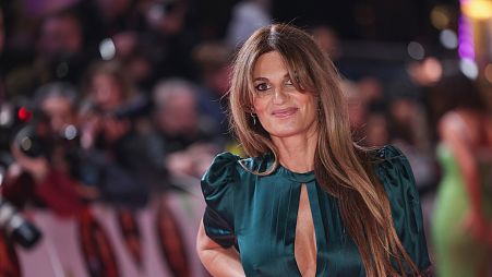 Jemima Khan poses for photographers upon arrival for the premiere of the film 'Whats Love Got To Do With It' in London, Monday, Feb. 13, 2023.
