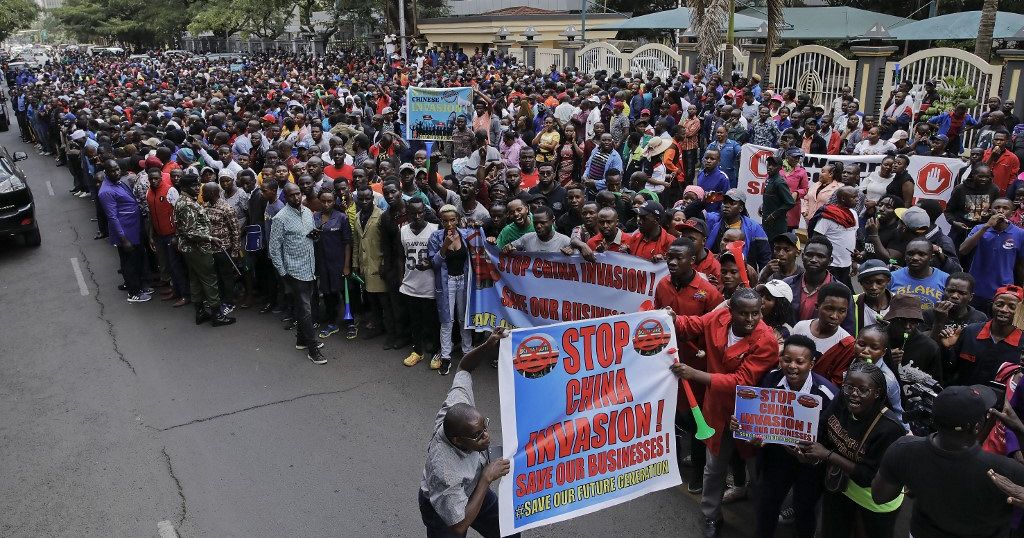 Gikomba, Kamukunji, and Nyamakima traders protesting against China Square