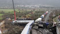 حادث اصطدام قطارين في اليونان