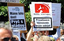 Sindicalistas protestan en Praga contra las reformas sanitarias, financieras y de pensiones del Gobierno checho