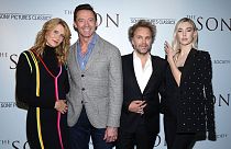 Лора Дерн (слева направо), Хью Джекман, Флориан Зеллер и Ванесса Кирби на показе фильма "Сын" в Нью-Йорке 24.10.2022