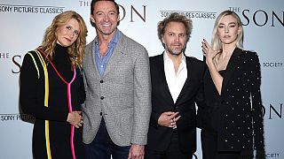 Лора Дерн (слева направо), Хью Джекман, Флориан Зеллер и Ванесса Кирби на показе фильма "Сын" в Нью-Йорке 24.10.2022