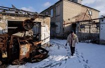 آثار القصف الروسي على كراسنوهوريفكا في دونتسك. 2023/02/19