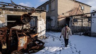 آثار القصف الروسي على كراسنوهوريفكا في دونتسك. 2023/02/19
