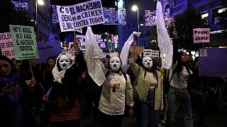 İspanya'da kadın hakları için bir yürüyüş