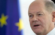 FILE: German Chancellor Olaf Scholz speaks at a press conference in Berlin, Wednesday, March 1, 2023