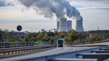 Steam rises from the coal-fired power plant in Lippendorf, Germany.