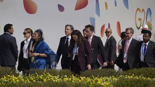 Delegação norte-americana em Nova Delhi durante a cimeira do G20