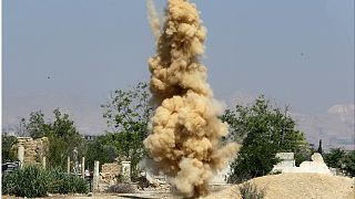 انفجار لغم مسيطر عليه أثناء دورة تدريبية لإزالة الأسلحة غير المنفجرة، ريف العاصمة دمشق - أرشيف