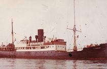 MV Caroline anchored off Isle of Man summer 1965