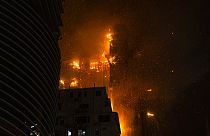 Eργοτάξιο κατασκευής ουρανοξύστη στο Χονγκ Κονγκ στις φλόγες