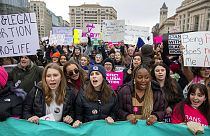 مسيرة داعمة لحقوق المرأة في الولايات المتحدة مطلع العام الجاري