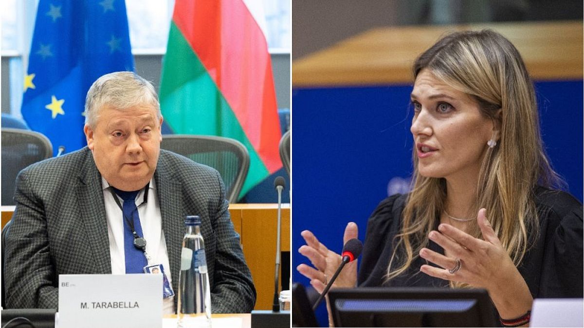 Adları "Katargate" rüşvet skandalına karışan Avrupa parlamentosu milletvekilleri Marc Tarabella (solda) ve Eva Kaili (sağda)