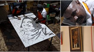 Sudanese artist Abu Bakr al-Sherif hopes to spread his art as he creates works depicting key public figures or reviving pivotal events in Sudan's history