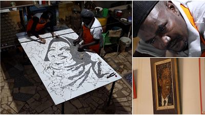Sudanese artist Abu Bakr al-Sherif hopes to spread his art as he creates works depicting key public figures or reviving pivotal events in Sudan's history