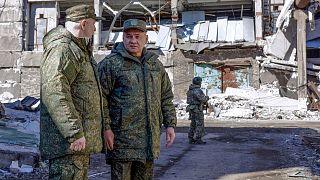 بازدید وزیر دفاع روسیه از یک پست فرماندهی در شرق اوکراین