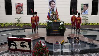La tumba del fallecido presidente venezolano Hugo Chávez en Caracas, Venezuela, el domingo 5 de marzo de 2023.