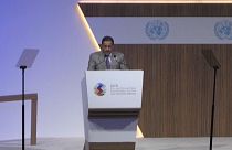  عضو مجلس القيادة الرئاسي اليمني، عثمان مجلي، أثناء مداخلته خلال مؤتمر البلدان الأقل نموا، المنعقد في الدوحة، قطر، 6 مارس/آذار 2023.
