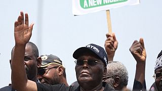 Nigeria: opposition party leader heads protest outside electoral commission offices