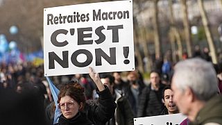 Manifestation contre la réforme des retraites en France, le 16 février dernier