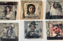 Artwork by Iranian artist Sadaf Ahmadi presented in an exhibition "Concrete" in Forcalquier, southern France.