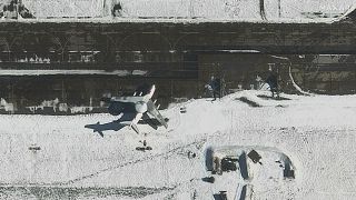 Спутниковый снимок аэродрома Мачулищи после атаки беспилотников